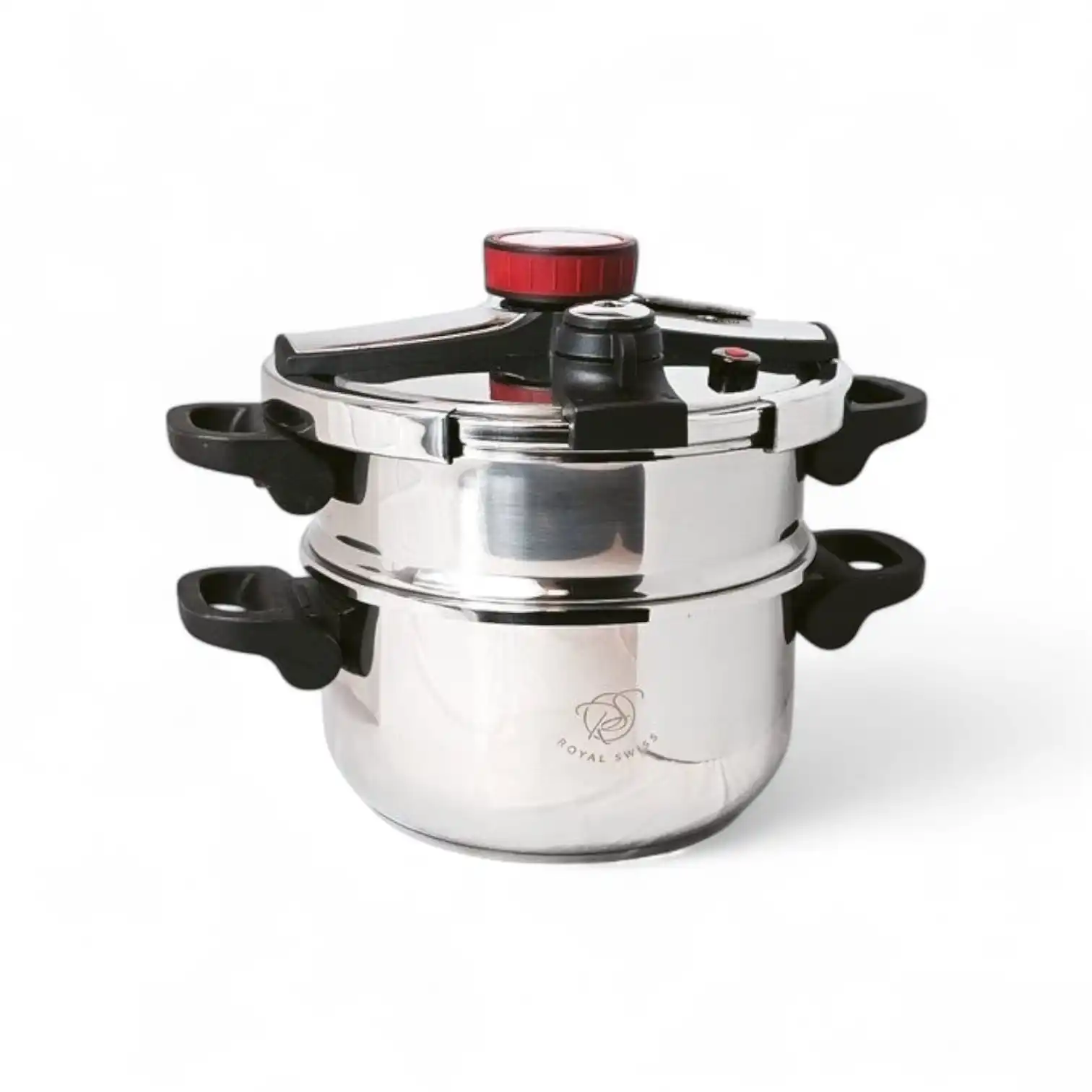 Olla a Presión Royal Swiss - Cuscús - 2 en 1 - 4 Litros - Ø 22cm - Acero Inoxidable - Inducción - Cierre Automático