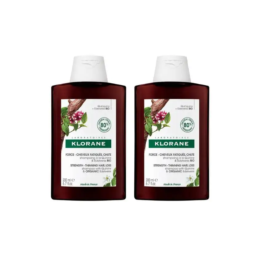 KLORANE Champú Extracto de Quinina, duplo 2 x 200 ml,