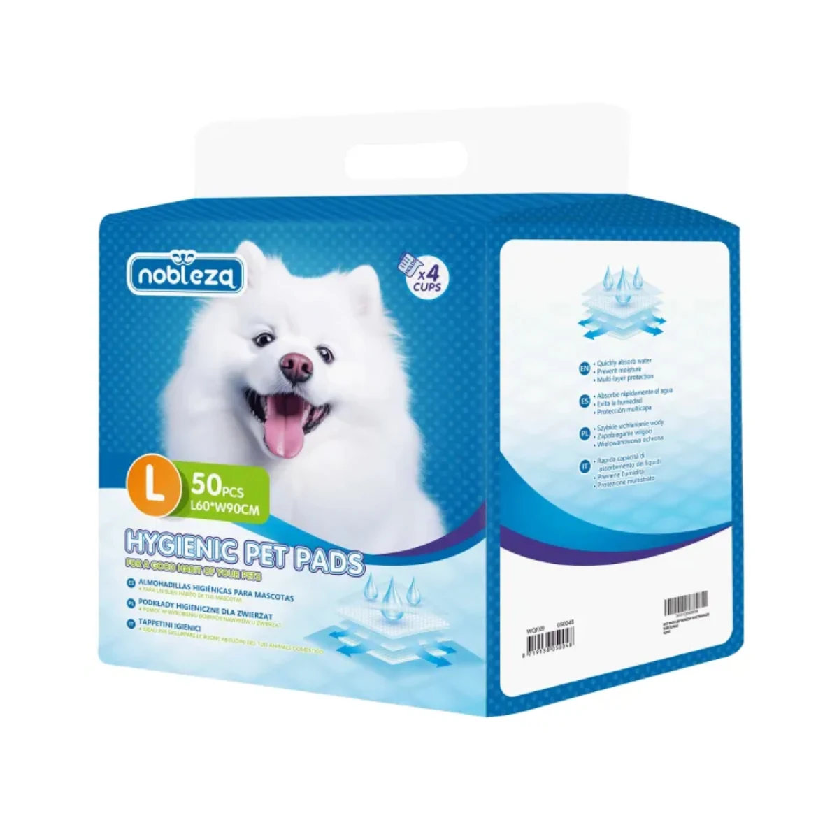 Empapadores para Perros 60x90 cm Ultra Absorbentes | Alfombrillas Higiénicas Antifugas | Pads Entrenamiento Cachorros y Adultos | Pack 50/100 Unidades | Nobleza | Poppy&Marti