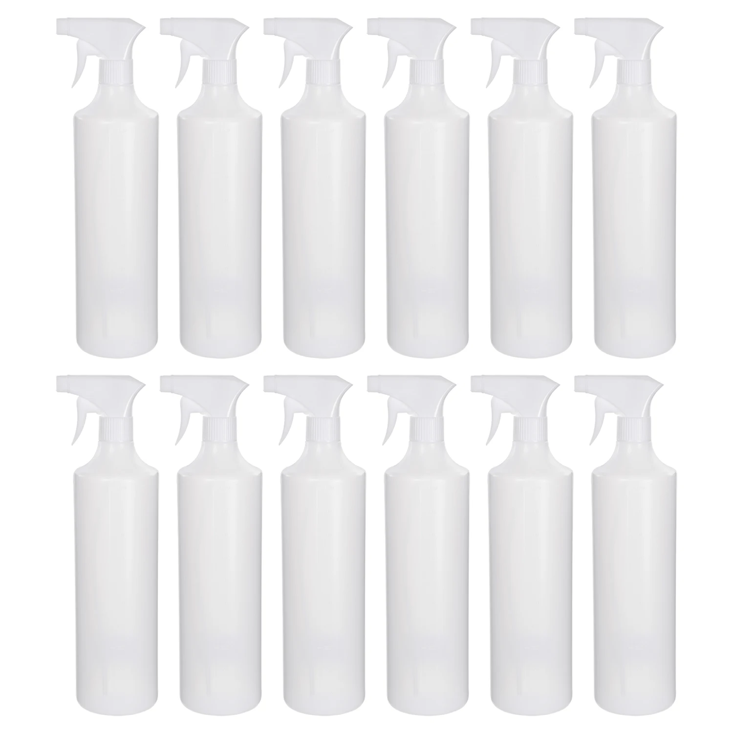 Botellas Spray para Atomizar de 1 Litro, Blancas. Pack de 12 Unidades. Pistola Pulverizador para Vaporizar Líquidos. Envases de Plástico de 26,5 cm de Alto x 8 cm de Diámetro