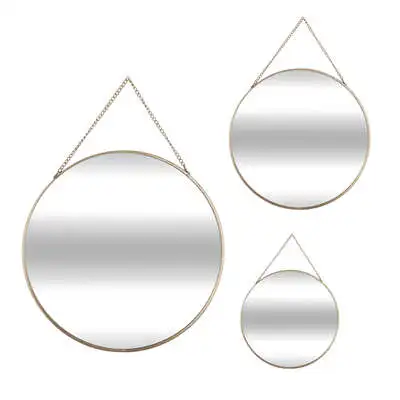 Factory Cuadros Set de 3 Espejos Dorados Redondos D20 24 D29cm - Diseño Elegante