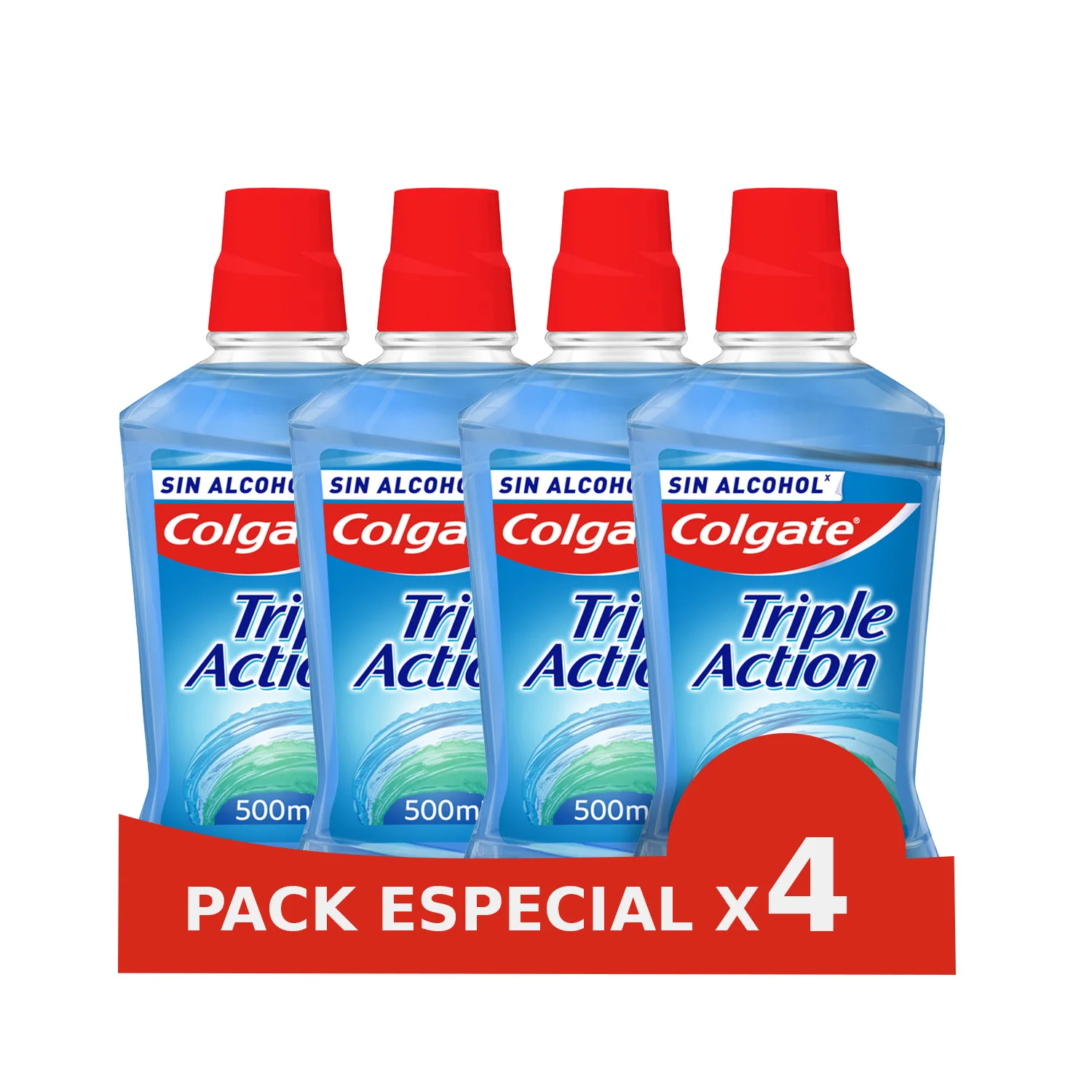 Enjuague bucal Colgate Triple Action, combate las bacterias, aliento fresco 500ml