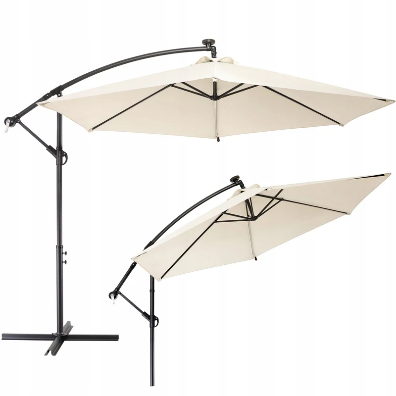 EXTRALINK Sombrilla de jardín con soporte de 300 cm de diámetro, protección UV y resistente al agua, estructura de acero estable, altura regulable y fácil de usar, ideal para terraza, balcón y jardín