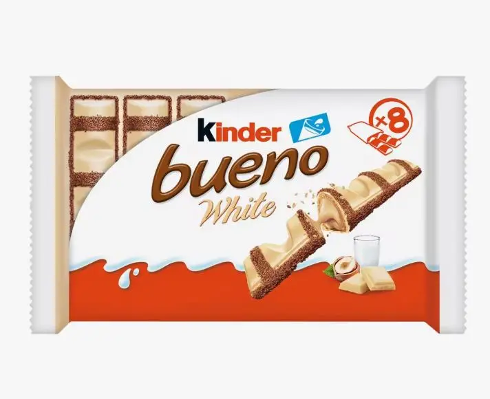 Kinder bueno white - box of 30 units of white chocolate bars with hazelnuts #3