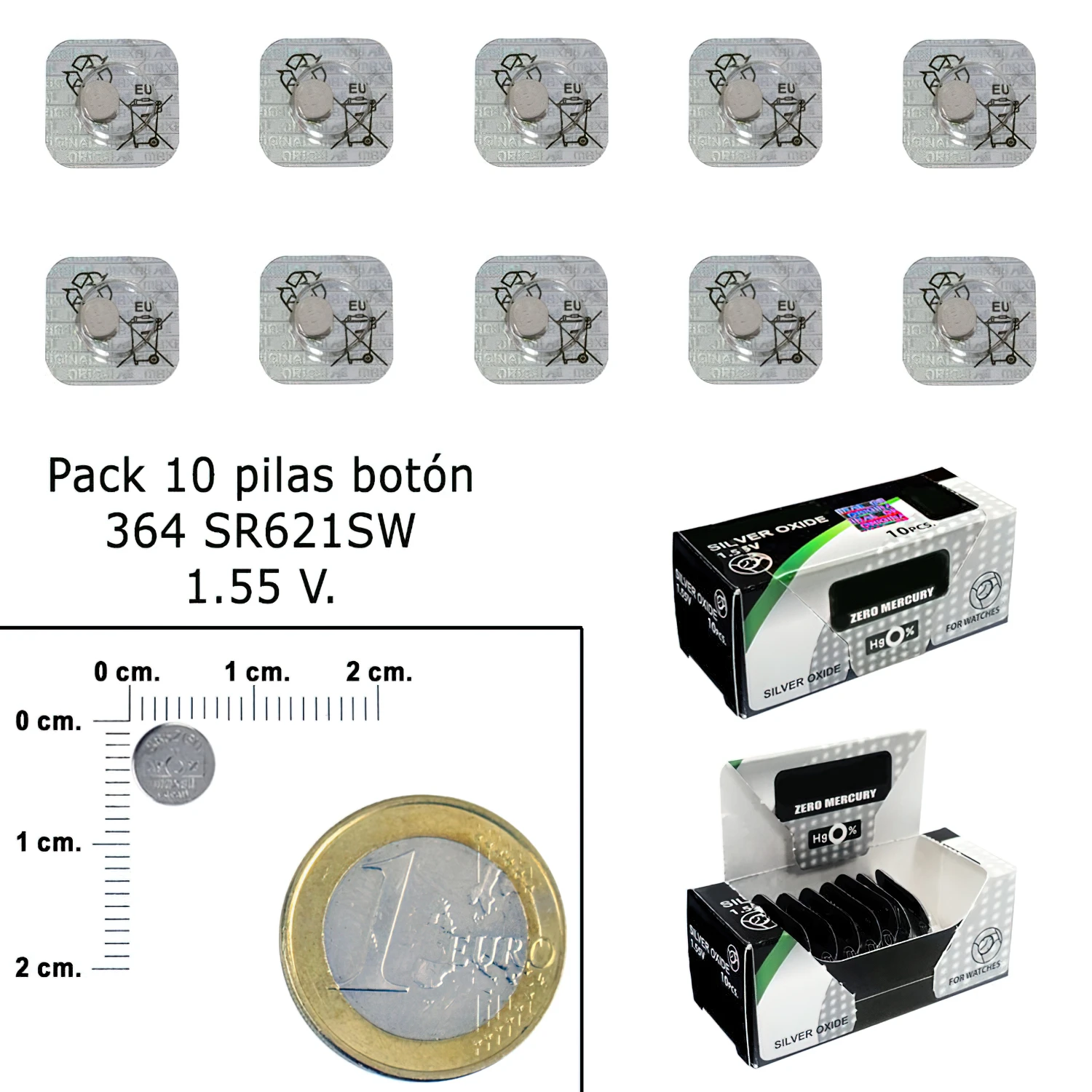 SANCO STORE - MAXELL Pila Boton Oxido De Plata 364 / SR621SW (Caja 10 Pilas)