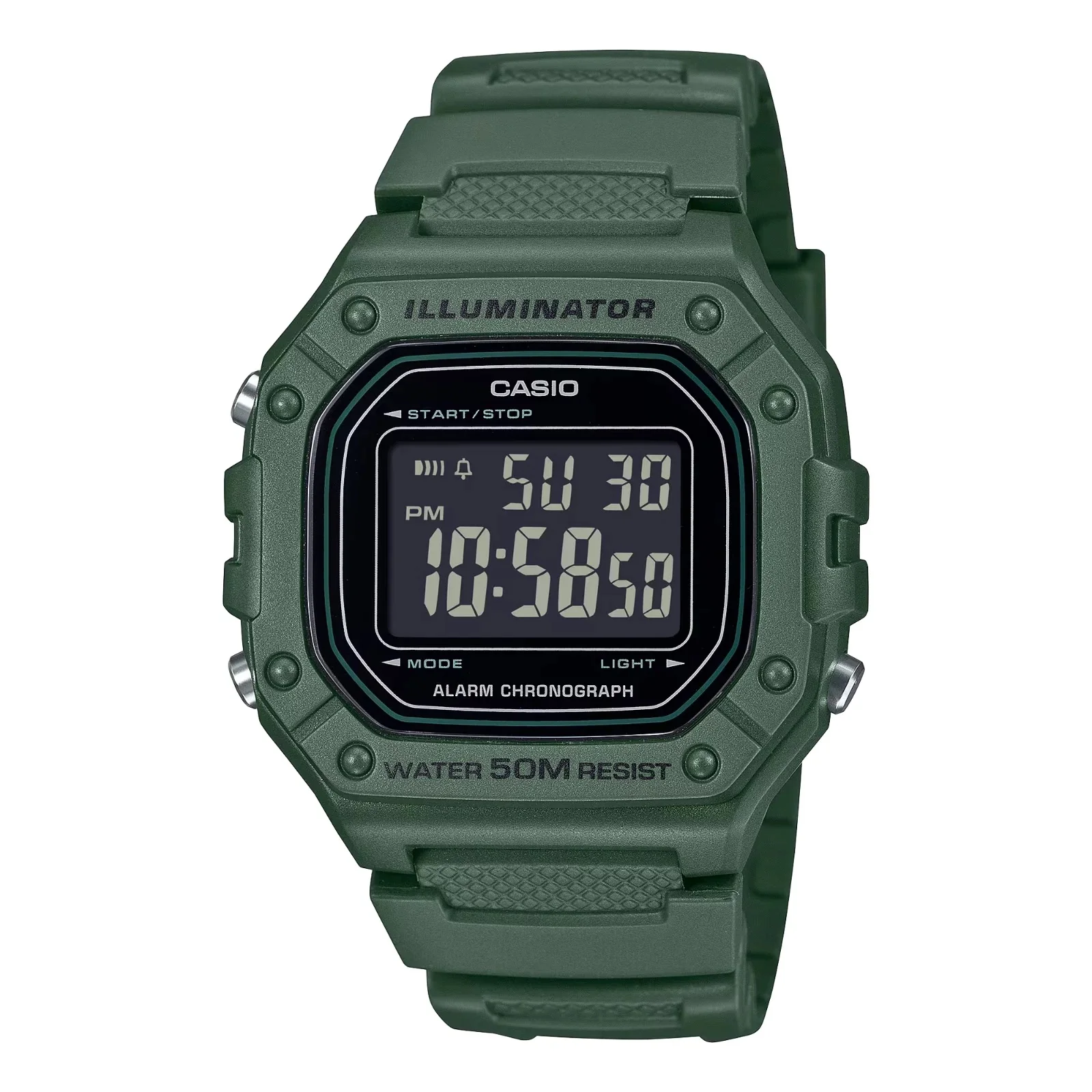 reloj deportivo hombre Casio Sports W-218H-3BV  44.4 × 43.2 × 10.8 mm 50m WR 7 años batería