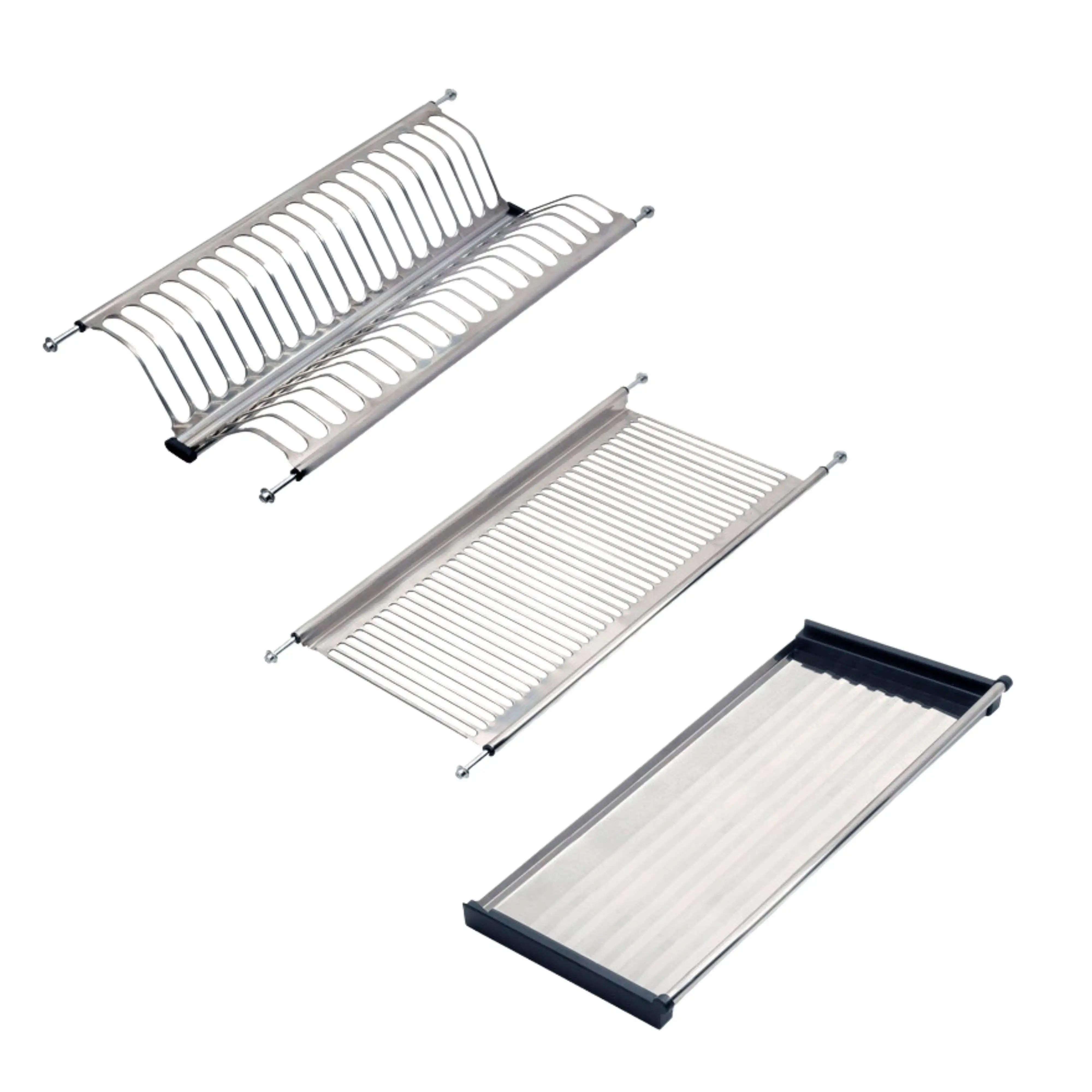 Miroytengo Escurreplatos para Módulos Altos de Acero para Cocina en Color Gris con Diseño 53,5/57x24 cm para Muebles de 60 cm