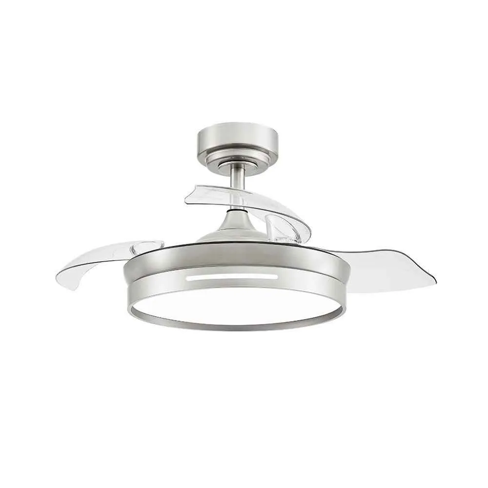 Akunadecor – Ventilador Dc Micenas S Niquel Led Integrado Y Control Remoto