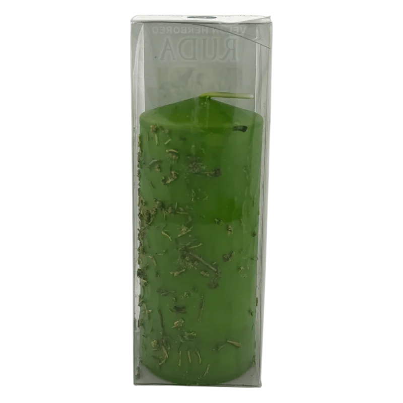 Ruda Herbal Candle - HOSTENATURA | 14x6 cm, natural ingredients for energy cleansing and protection, eliminates negativity and cuts magic with a herbal aroma, perfect for rituals and spiritual balance.