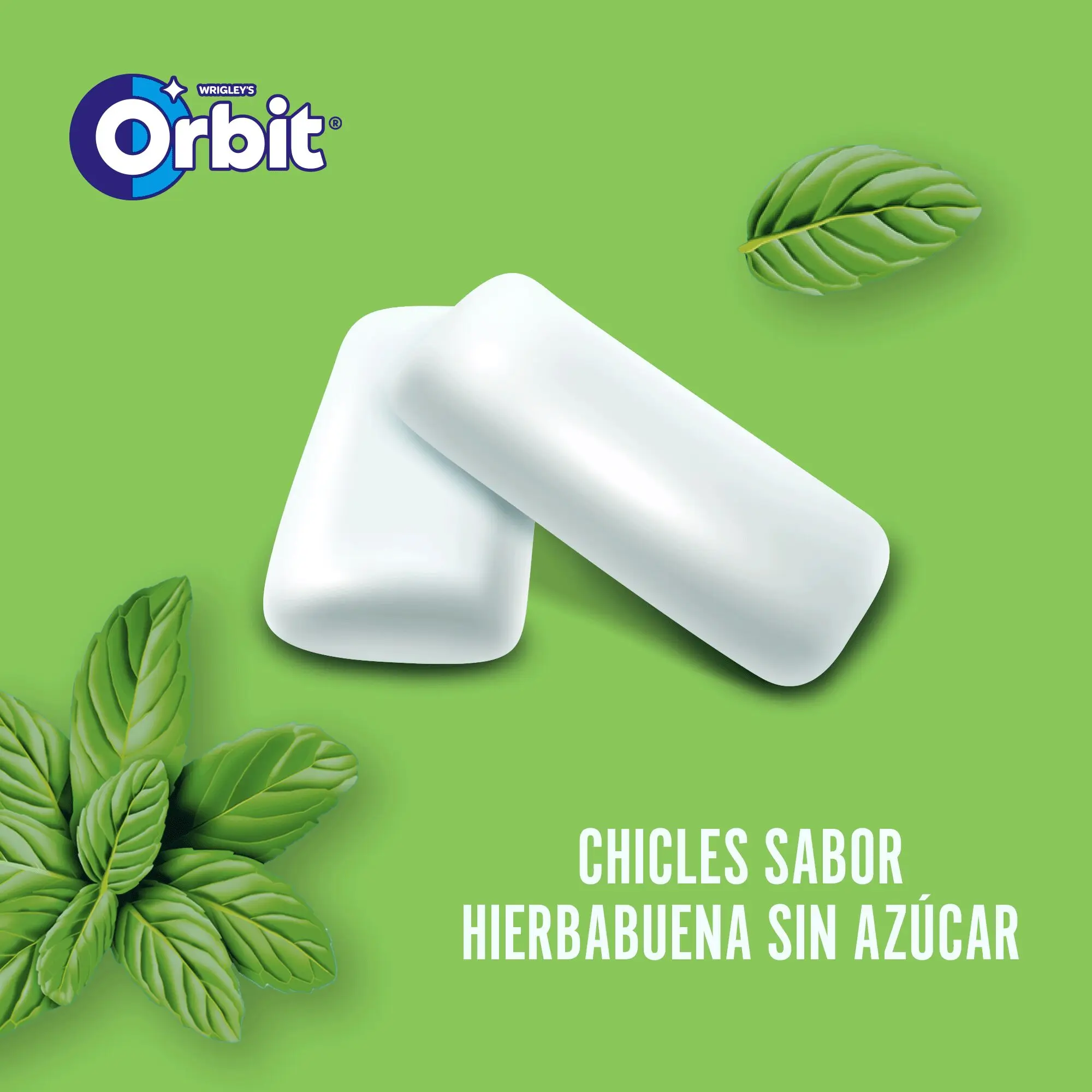 Orbit jars peppermint sugar-free chewing gum in dragees, 6x46 units