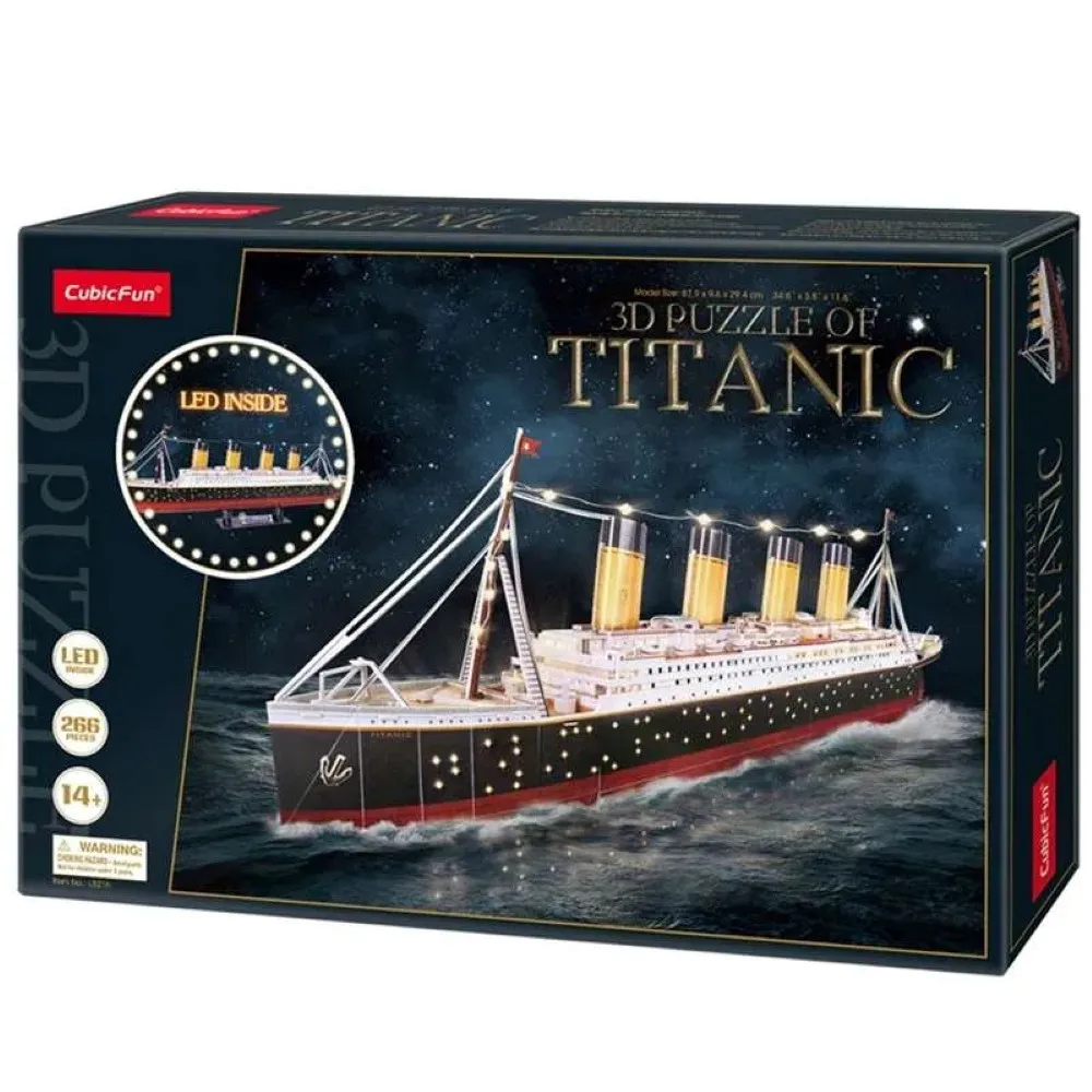 Puzzle 3D Maqueta Titanic con luz LED Cubifun