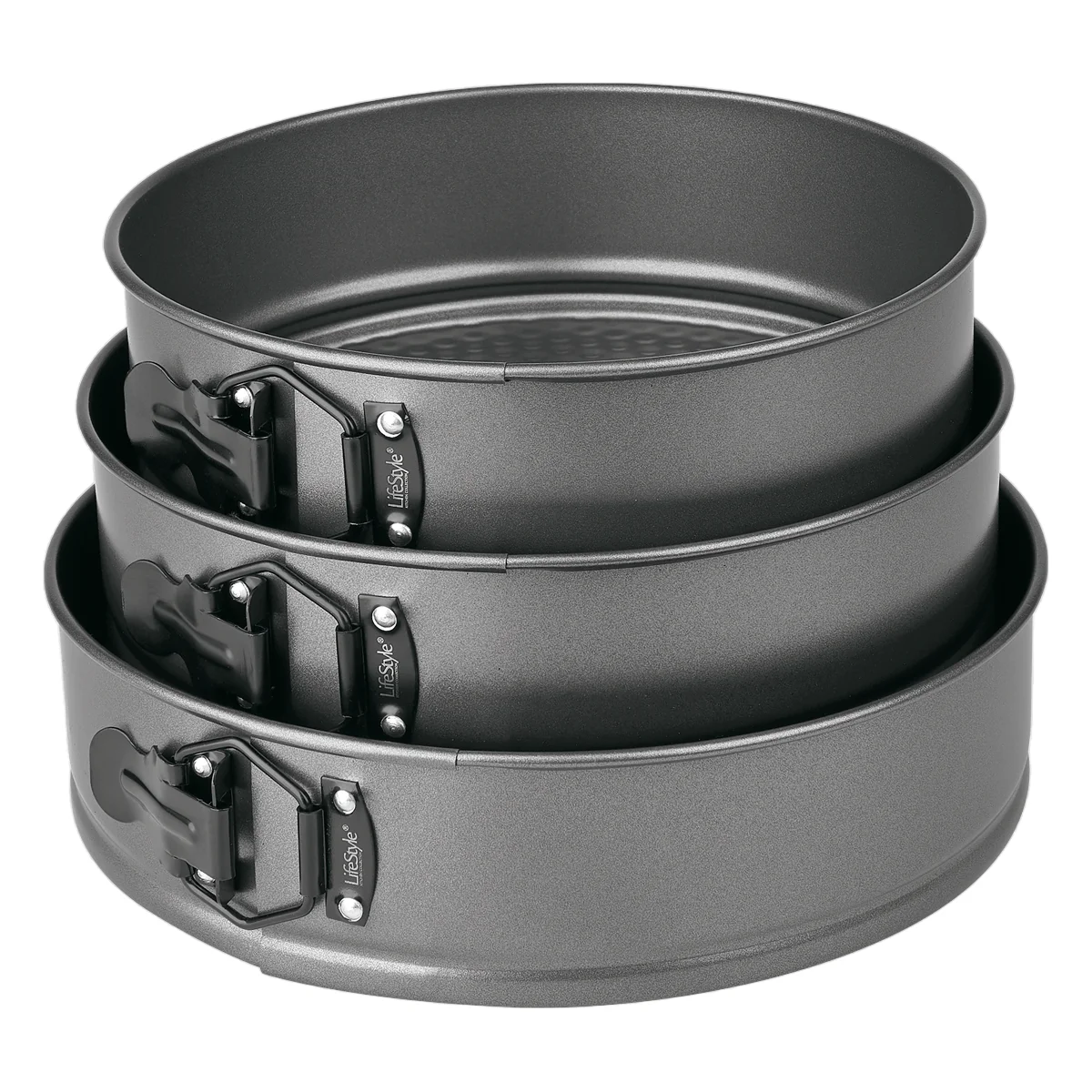 DISTRIBUX removable oven mold with double layer non-stick set of 3 molds of ø22, ø24 and ø 26 cm or ø18, ø20 and ø 22cm two sets to choose