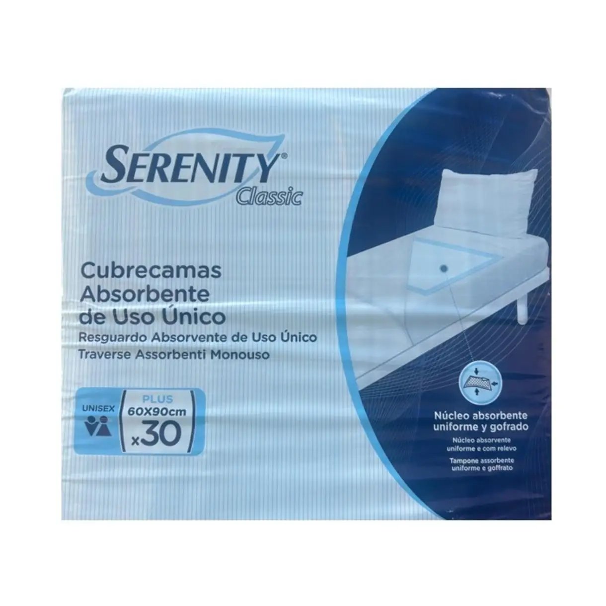 Serenity 30 Unidades Empapador Desechable 60X90 Impermeable, Suave, Entremetida, Suapel, Sin Alas, Adultos, Niños Y Perros - Imagen 2