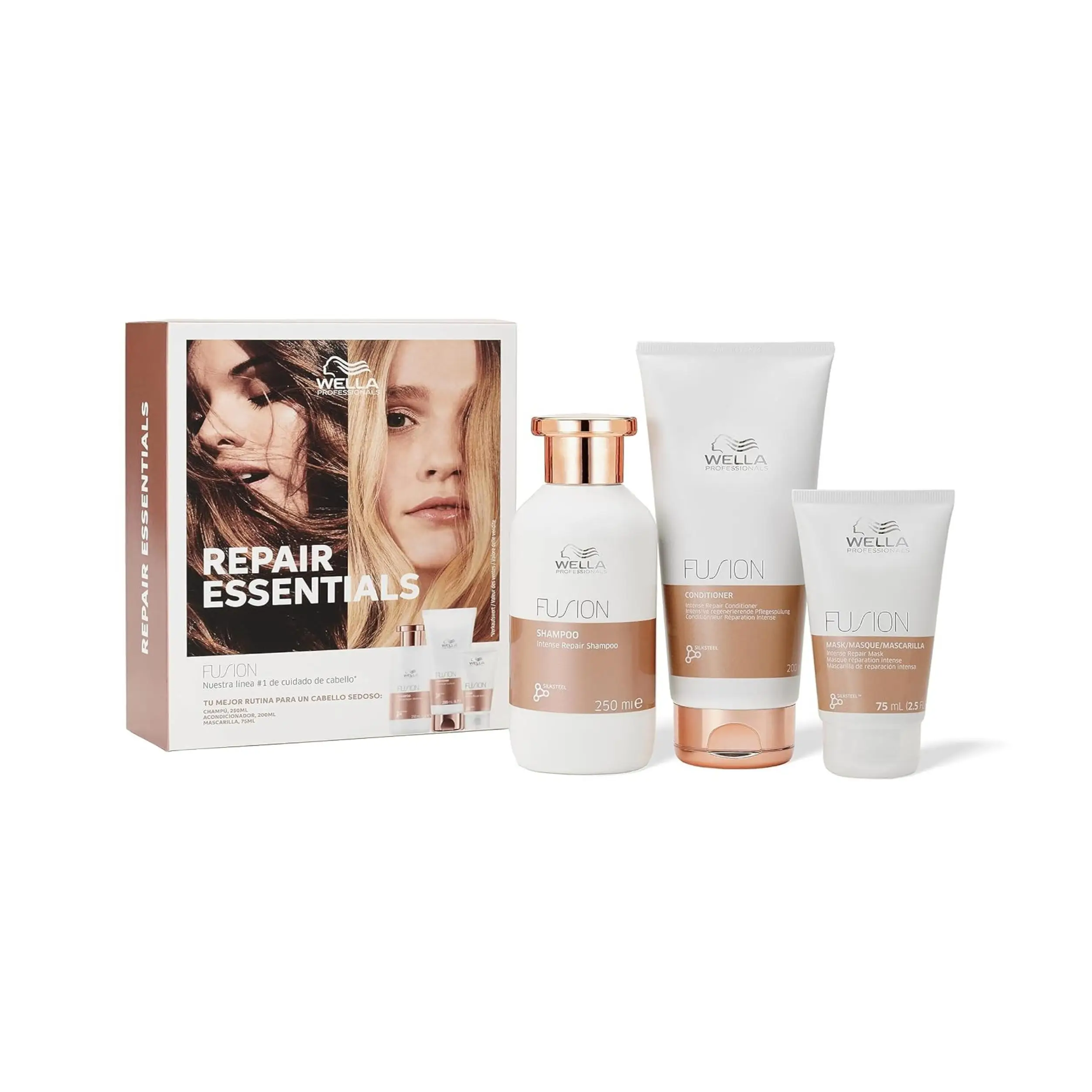 Wella professionals - fusion - intense repair pack - shampoo (250ml) + conditioner (200ml) + mask (75ml)