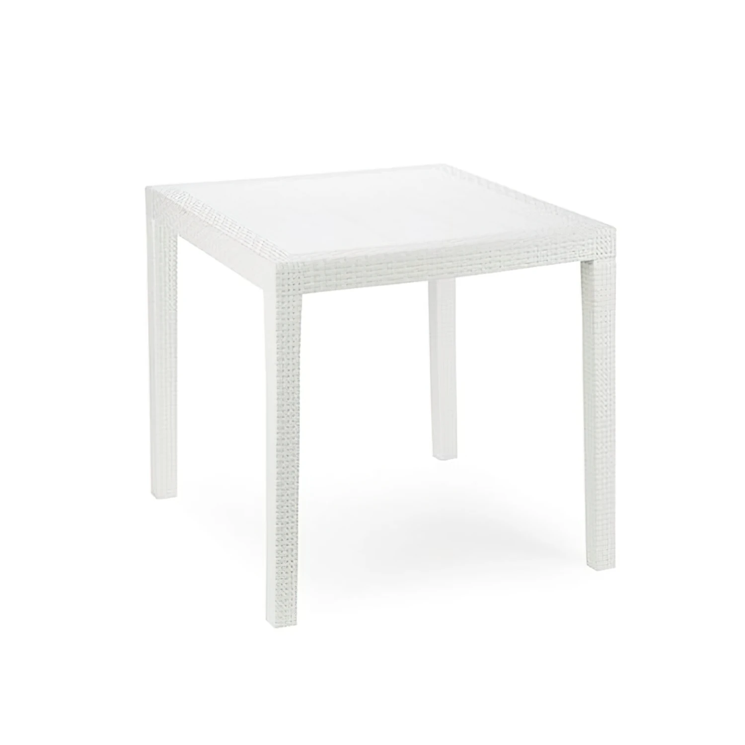 SANCO STORE - IPAE Mesa Resina Ratan Blanca King 80x80 cm.