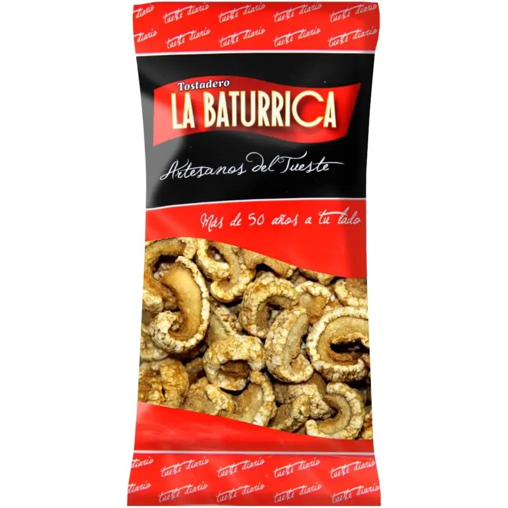 La Baturrica Torreznos Ibérico, cortezas con tocino sabor Barbacoa - 12 unidades x 40g