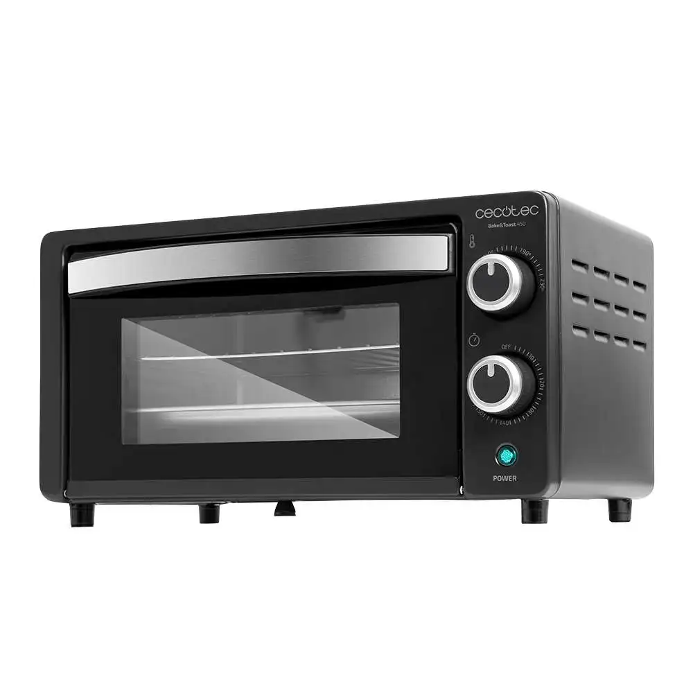 Electric tabletop oven - cecotec bake&toast 1090 black – 10 liters, multifunction, double glass door