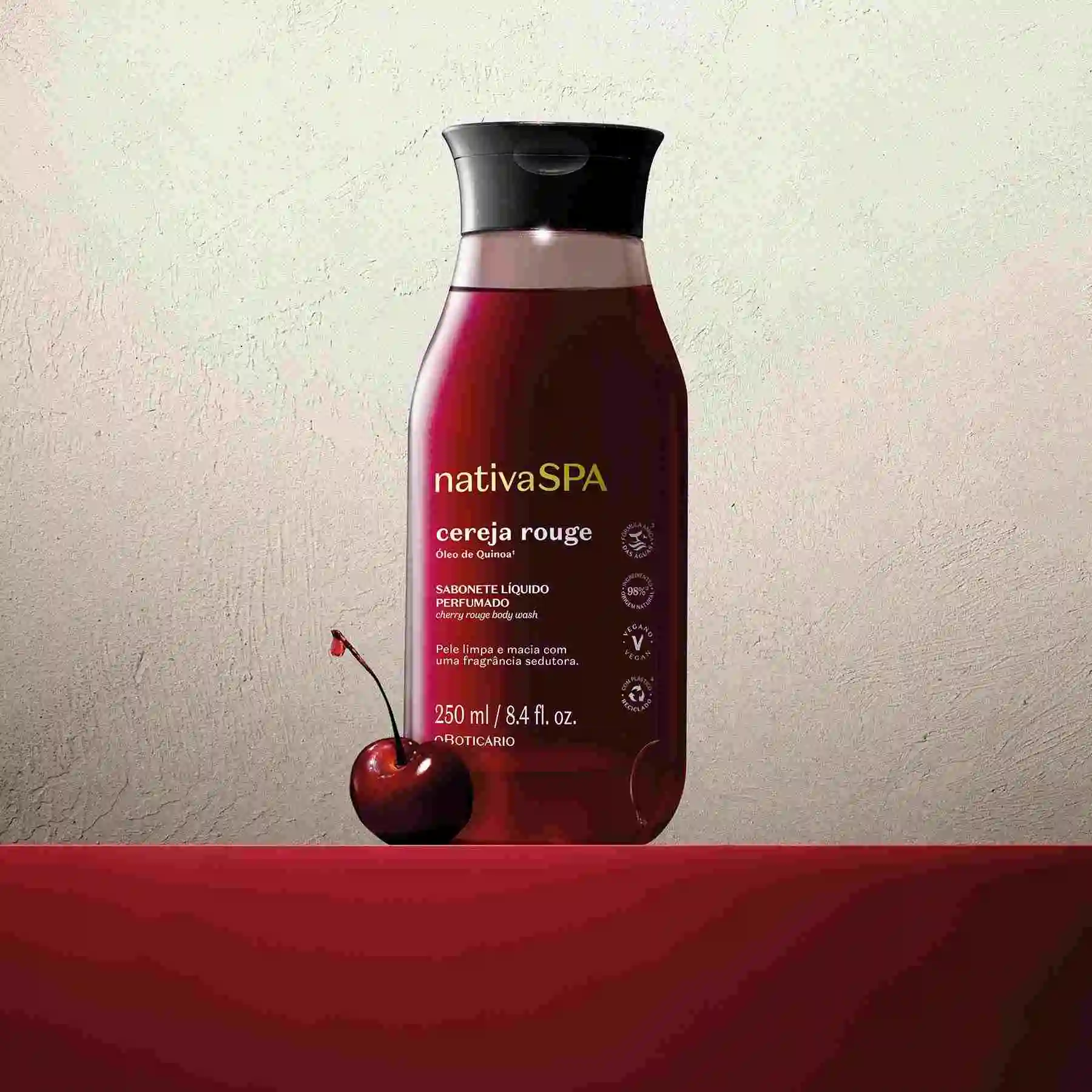 Gel de ducha Cereza Roja 250ml NativaSPA OBOTICÁRIO
