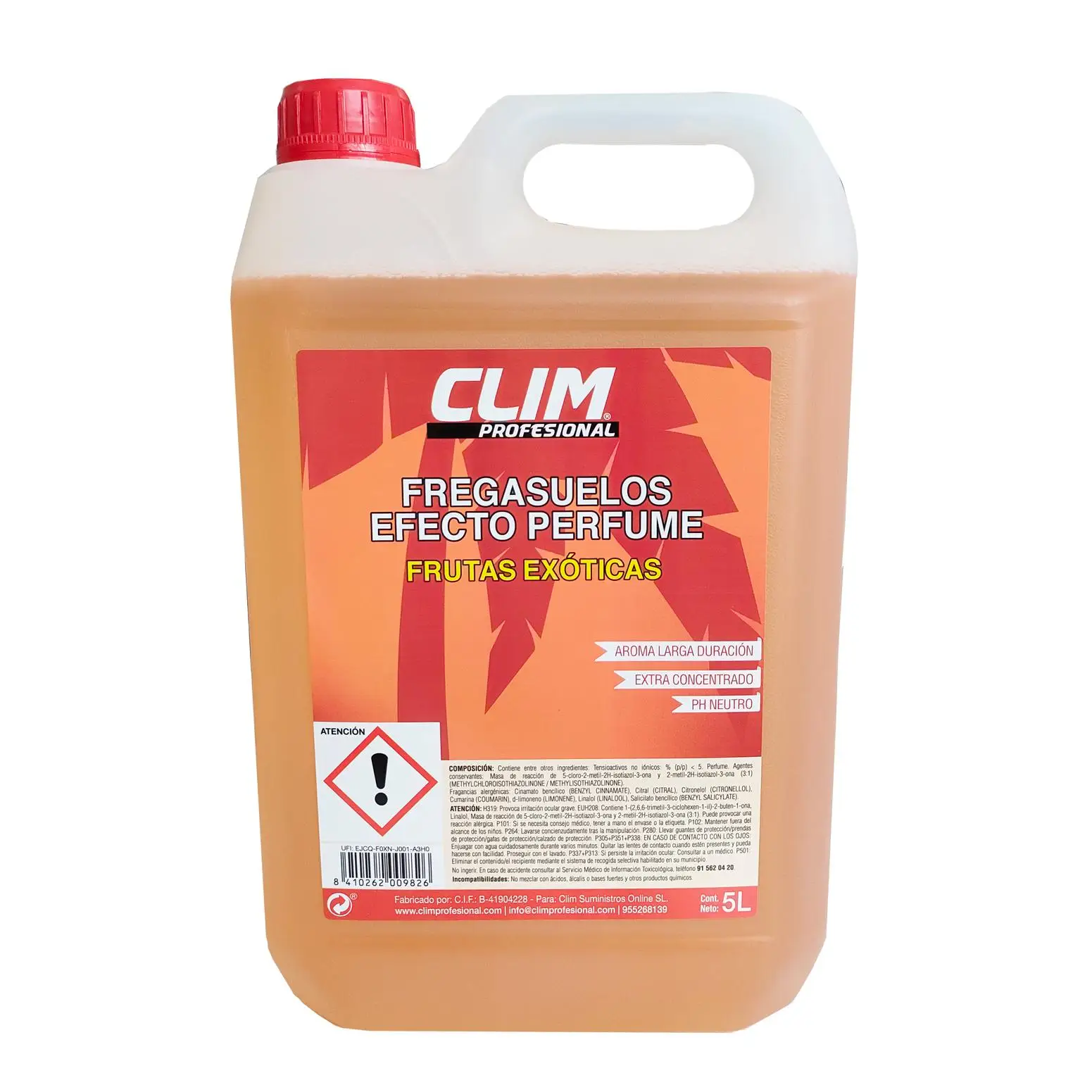 Fregasuelos extra perfumado y extra duradero Frutas Exóticas Clim Profesional 5L