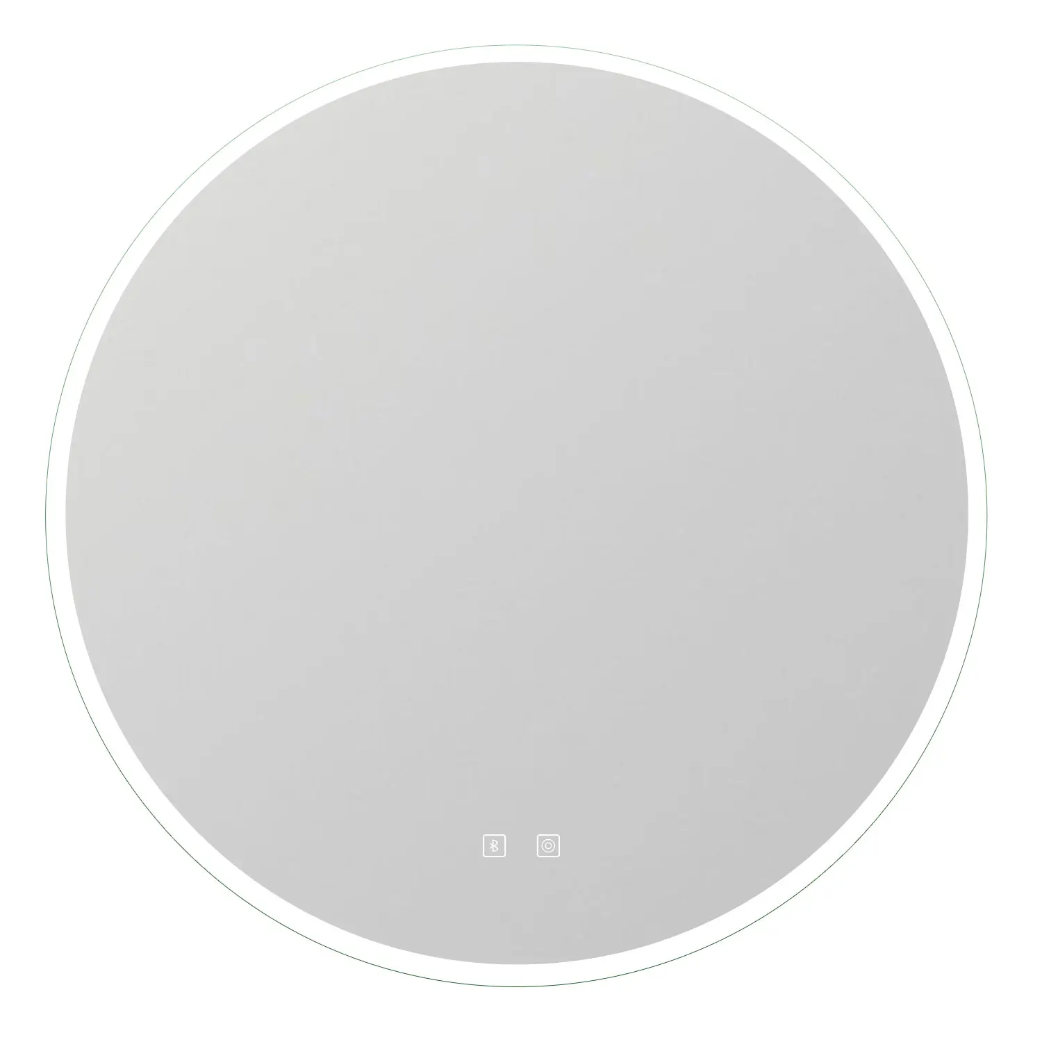Aica Espejo LED de baño redondo 80 x 80 cm, Bluetooth, brillo regulable, antivaho