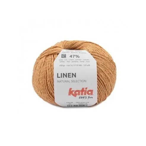 LINEN de Katia, algodón para tejer, disponible en ovillos de 50 gramos y 112 metros, para agujas de 3,5-4mm o ganchillo de 3mm.