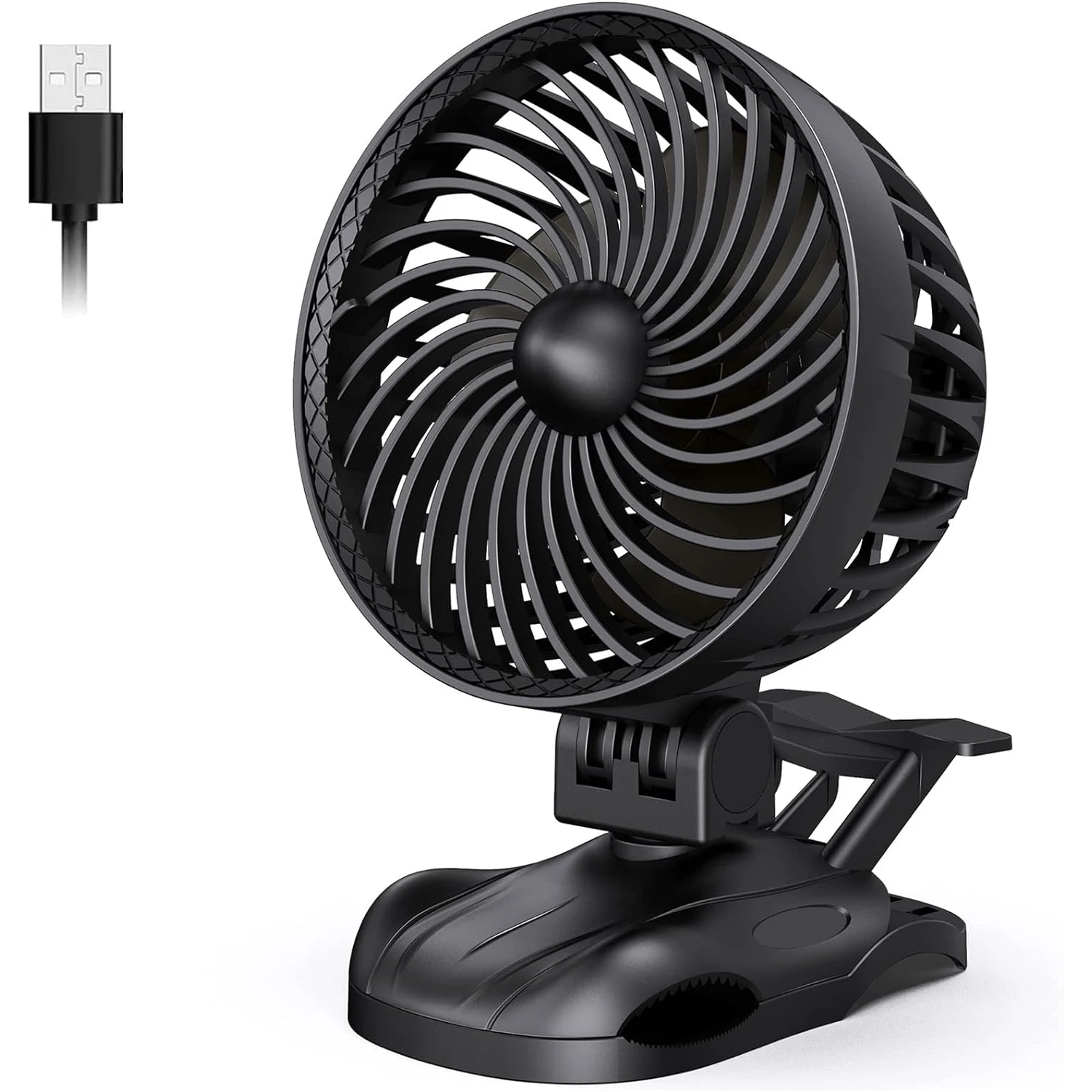 Mini Ventilatore USB con Clip, Ventilatore con 9 Velocità, Ventilatore Portatile 2 in 1 da Tavolo, Ventilatore Silenzioso da Tavolo, Ventilatore con Clip, Ventilatore USB con Clip, NON RICARICABILE