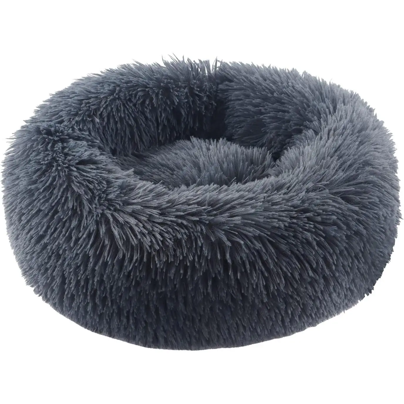 Cama para Perros Gris 50cm Cama para Gatos, Redonda Suave Cómodo de Cálido Felpa Lavable Cama para Mascotas con Parte Inferior Antideslizante, Cama para Gato Resistente Estrés