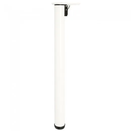 Pata de Mesa Plegable Regulable ø50 Blanco Altura Ajustable
