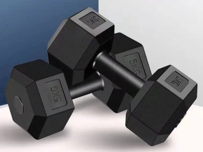 ALLINLIFE Hexagonal Dumbbells Set of 2 Units from 2.5 to 10 KG with PVC Coating, Non-Slip Design for Weight Training, Ideal for Home Gym and Fitness. #5