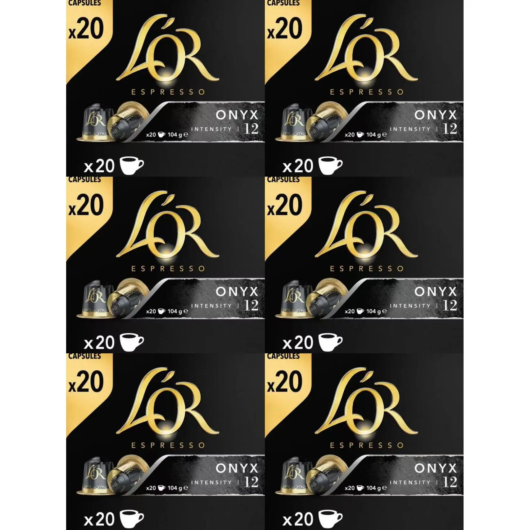 L'or espresso onyx coffee 20 capsules *6pack total 120 capsules