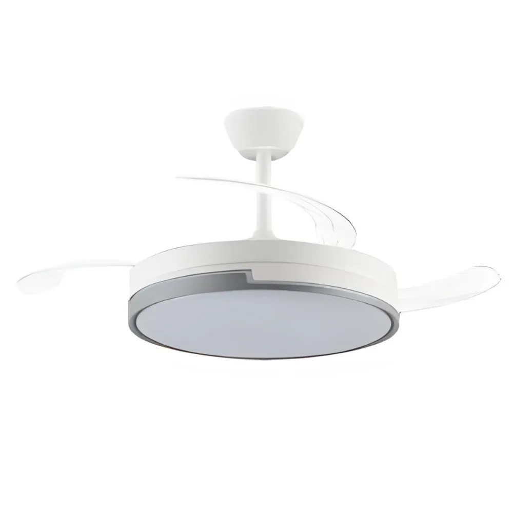 Akunadecor ceiling fan with DC motor with Plumax model, 3 finishes to choose, 45W efficient 4400 lumens Led technology, remote Control with timer, color and intensity adjustable light, ultra silent memory motor inverter summer/winter.