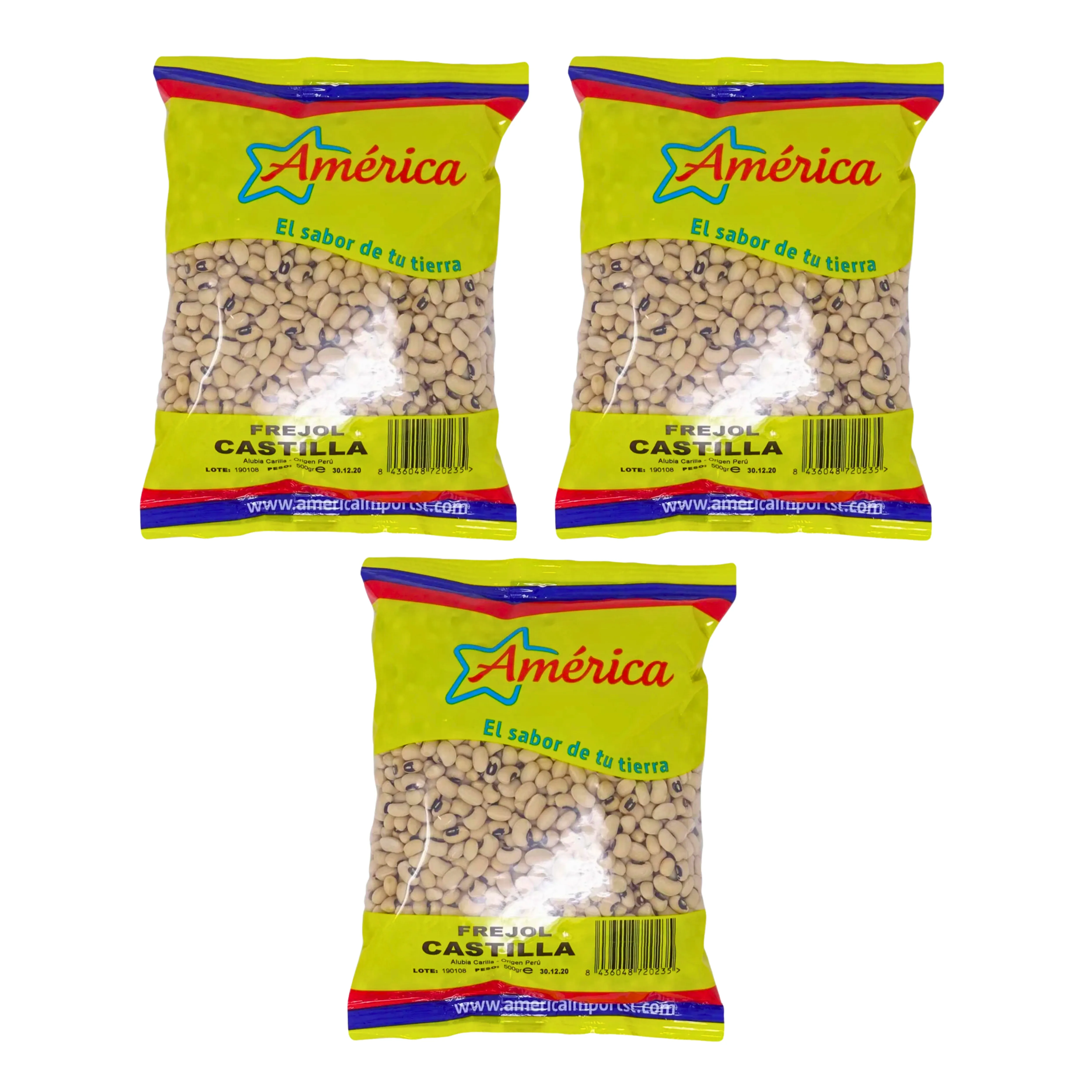 3 BOLSITAS DE FREJOL CASTILLA 500G. ALTA CALIDAD DE PERU