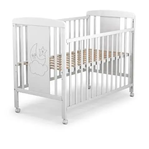 Cuna para bebé, modelo cielo. 1 lateral abatible y 5 posiciones de somier
