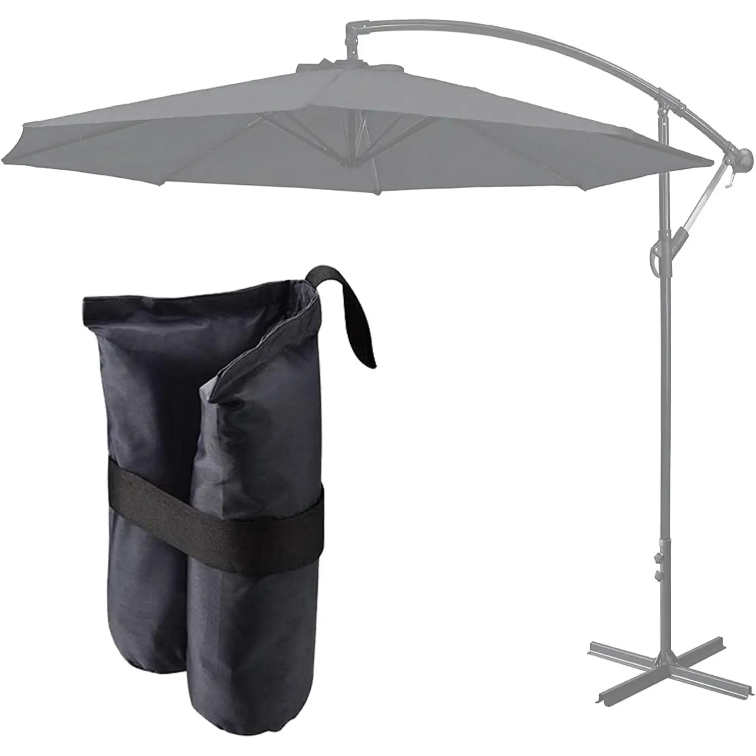 Bolsa Arena Contrapeso, Pesos Carpas para Exteriores, Contrapeso Sombrilla, Base de Sombrilla Desmontable, para Patio, Playa, Al Aire Libre, Voladizo o Poste De Bandera 40x44x51 cm