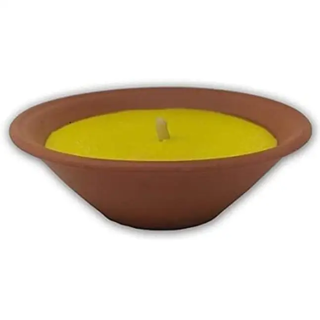 C.A - Vela Citronela Antimosquitos de 17,5 cm (6,89 in) para Terracota Natural | Vela Cera Perfumada Grande | Duración 9-10 Horas