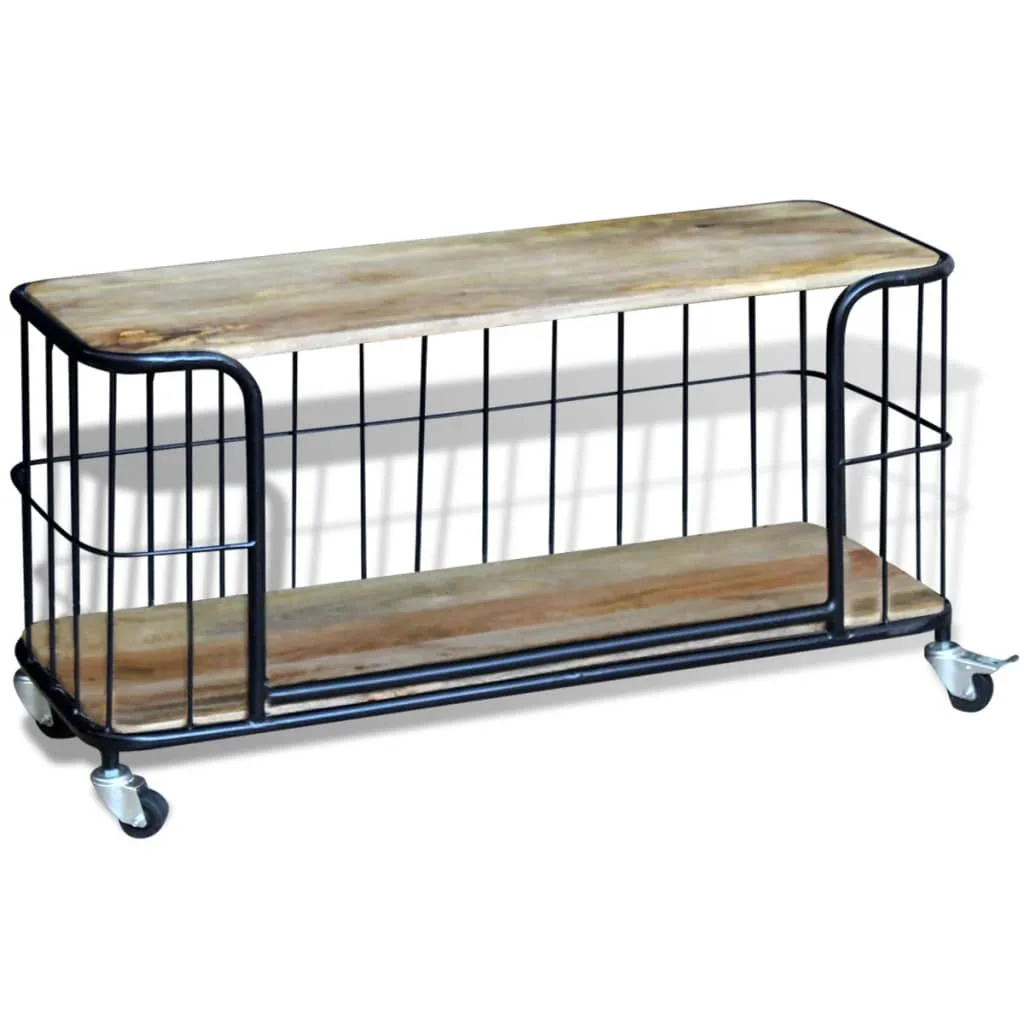 vidaXL Mueble de TV de madera maciza de mango 100x40x45 cm, Mueble de Salon, Mueble TV, Mueble TV salon, Mesa de TV, Mueble tele
