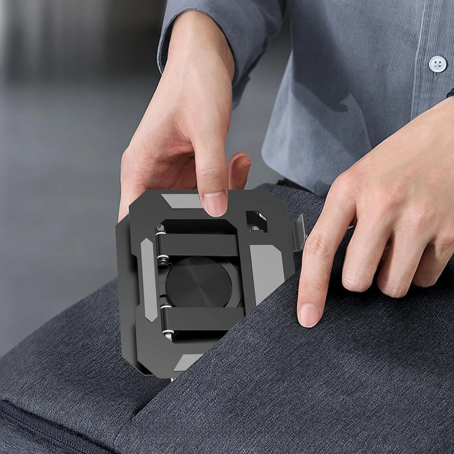 360 ° Free Rotation Tablet Holder, Height Adjustable Tablet Holder Compatible with 4-13 Inch Tablet, Lightweight Steel Foldable Tablet Holder, Anti-Slip-Black #5