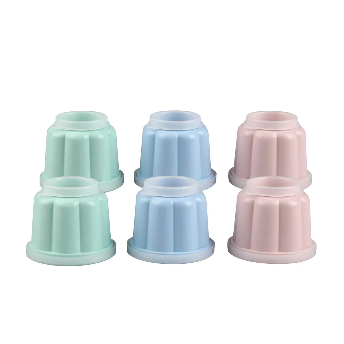 Dr. Oetker postres Individuales con Tapa Pudding-Molde gelatina, en plástico, Ca. 150ml, 7,5x7,5x6,5cm, 6uds, Surtidos en Rosa, Verde Agua y Celeste, 7.5 cm, 6 Unidades, 1799