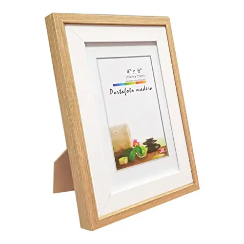 C.A - Decorativo Marco de Foto de Madera con Soporte de Pie - Adorno Elegante para tus Preciosos Recuerdos
