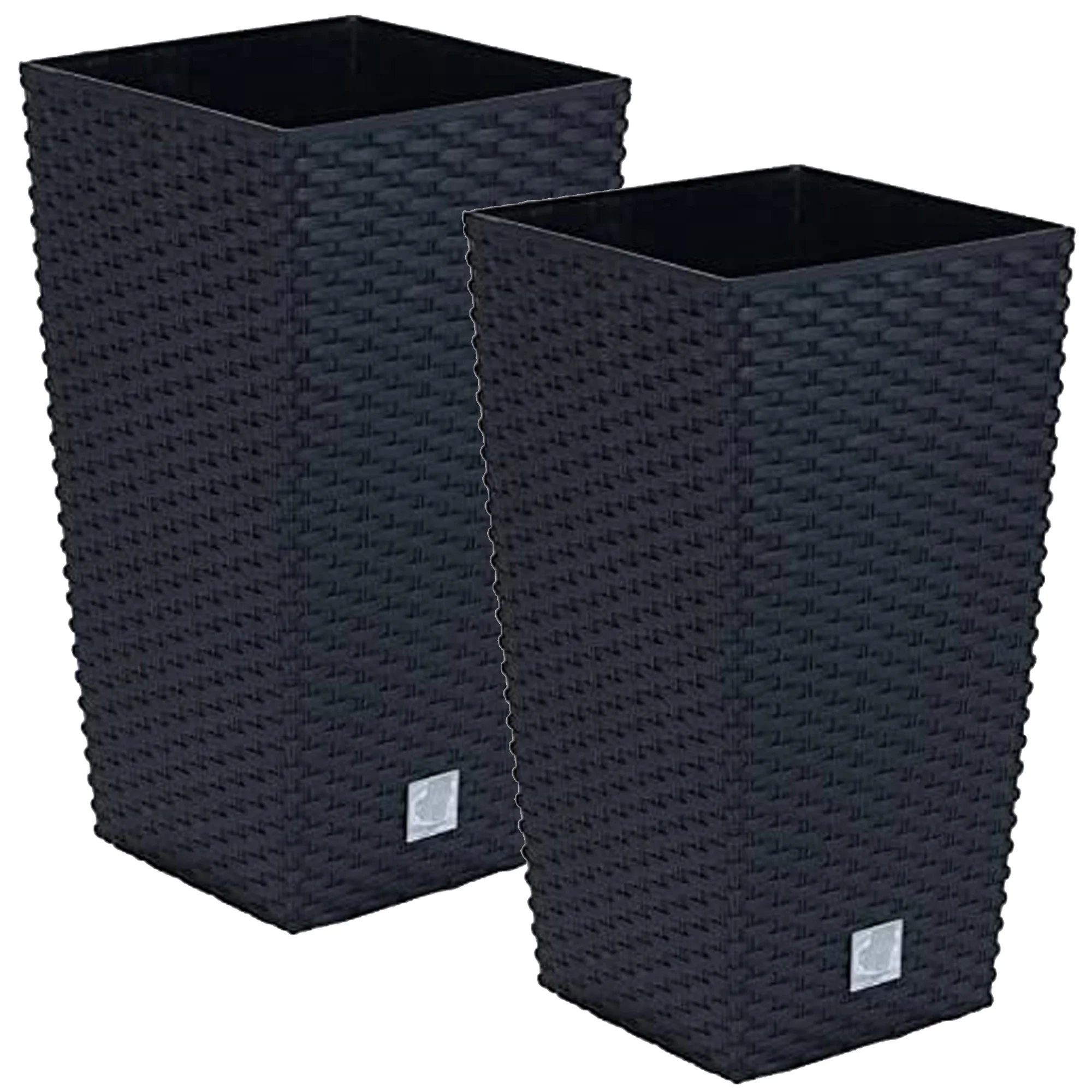Wellhome PROSPERPLAST Pack de 2 Macetas Rato de 26,6 Litros con Inserto Antracita
