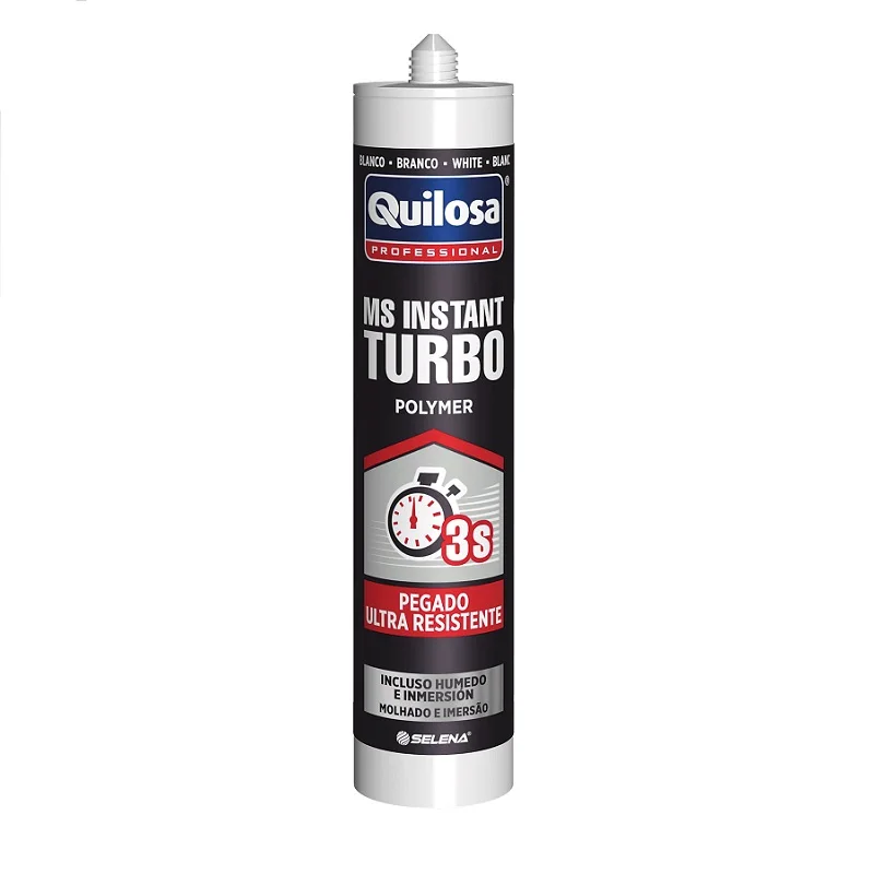 Adhesivo y Sellador Quilosa MS Turbo Blanco 300ml - Pegado Instantáneo, Elástico y Ultrarresistente para Materiales como Metal, Plástico, Madera y Cerámica