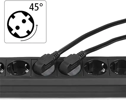 3، 4، 5، 6 Schucko شريط تمديد الطاقة مع مفتاح 16a/250v 3680w، 3g1.5m تيار 1,5 متر كابل طويل 3m أو 5m، الاستخدام الداخلي، لون أسود، هدية سعيدة