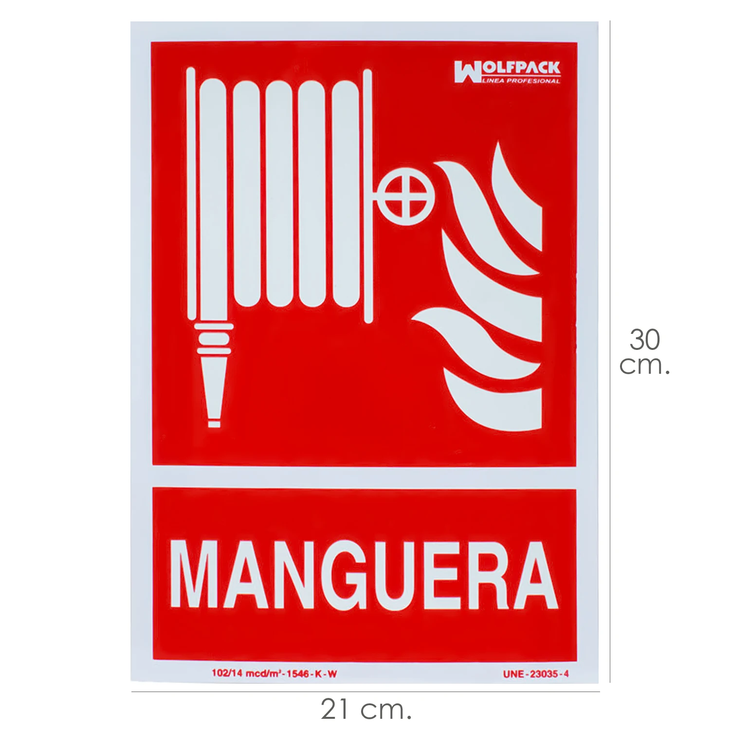 SANCO STORE - WOLFPACK LINEA PROFESIONAL Cartel / Señal Fluorescente Manguera 30x21 cm.
