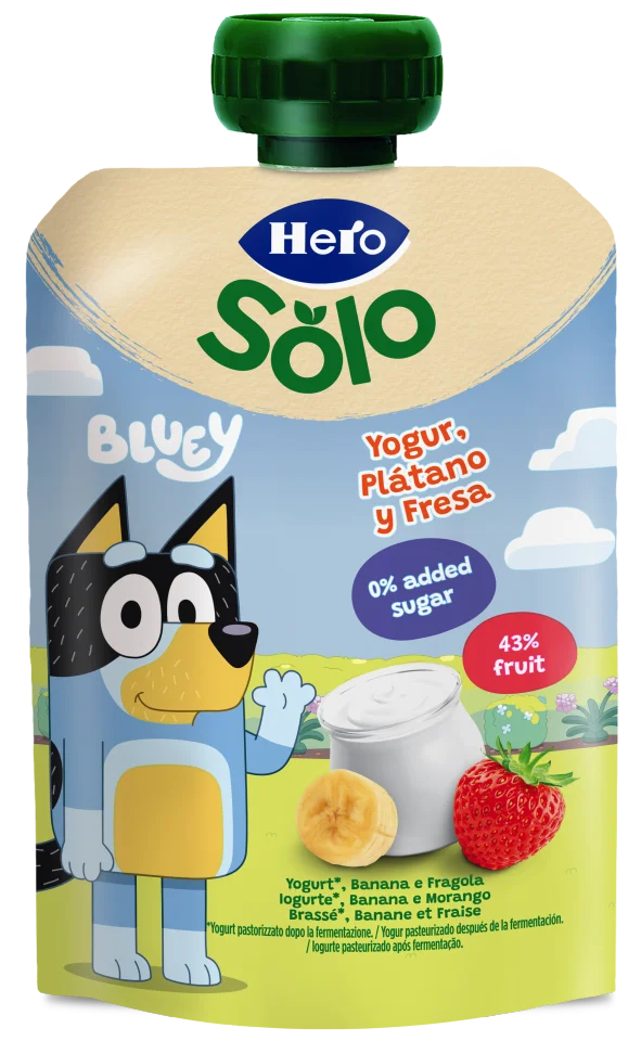 Bluey hero mi fruit bags, yogurt with banana and strawberry, 12x100g #2