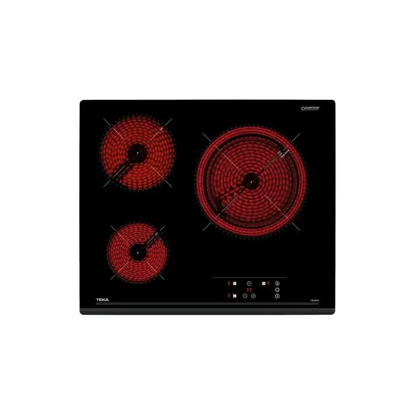 PLACA VITROCERÁMICA 60CM 3 ZONAS FUEGO 27CM TEKA TZ 6315 | NEGRO, 5400W