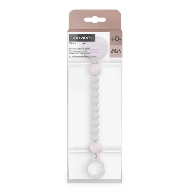 Suavinex Broche Pinza Bolitas de Silicona +0m Disponible en Malva