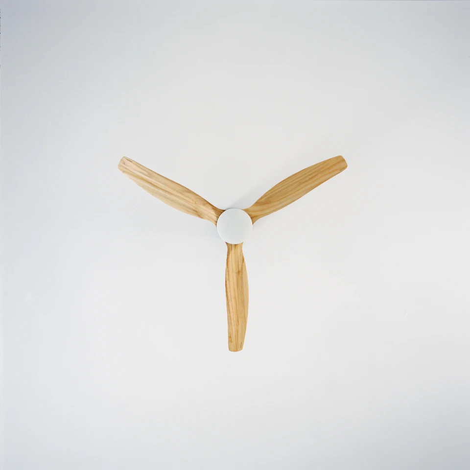 Create - 40w silent ceiling fan ø132 cm with led light on body and lamp - wind calm rattan