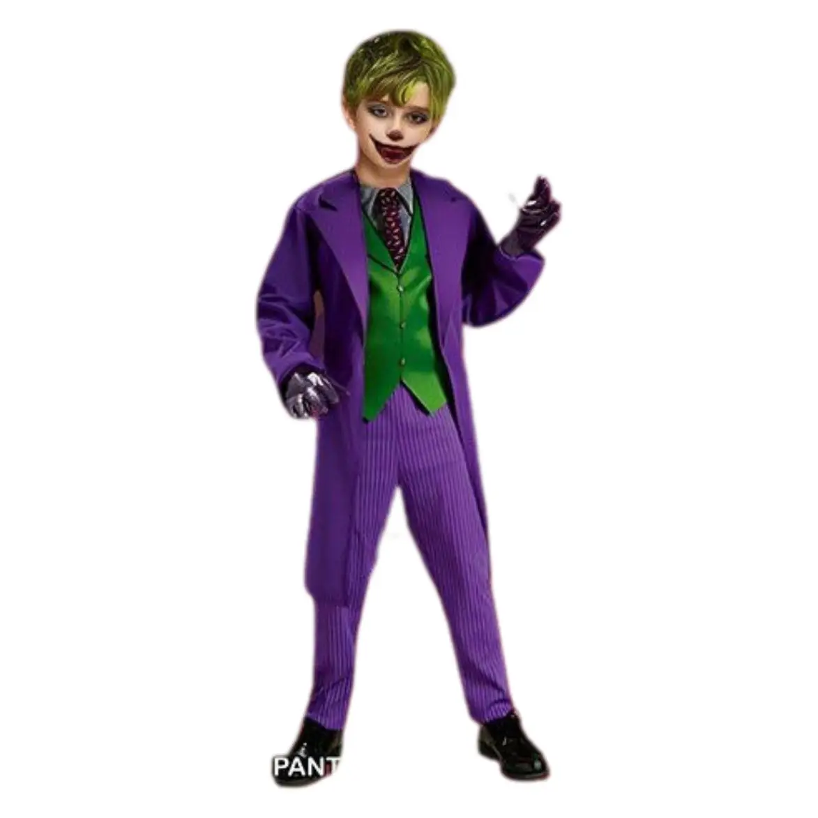 Joker child costume. Contains jacket, shirt and pants. # Joker # bad clown.