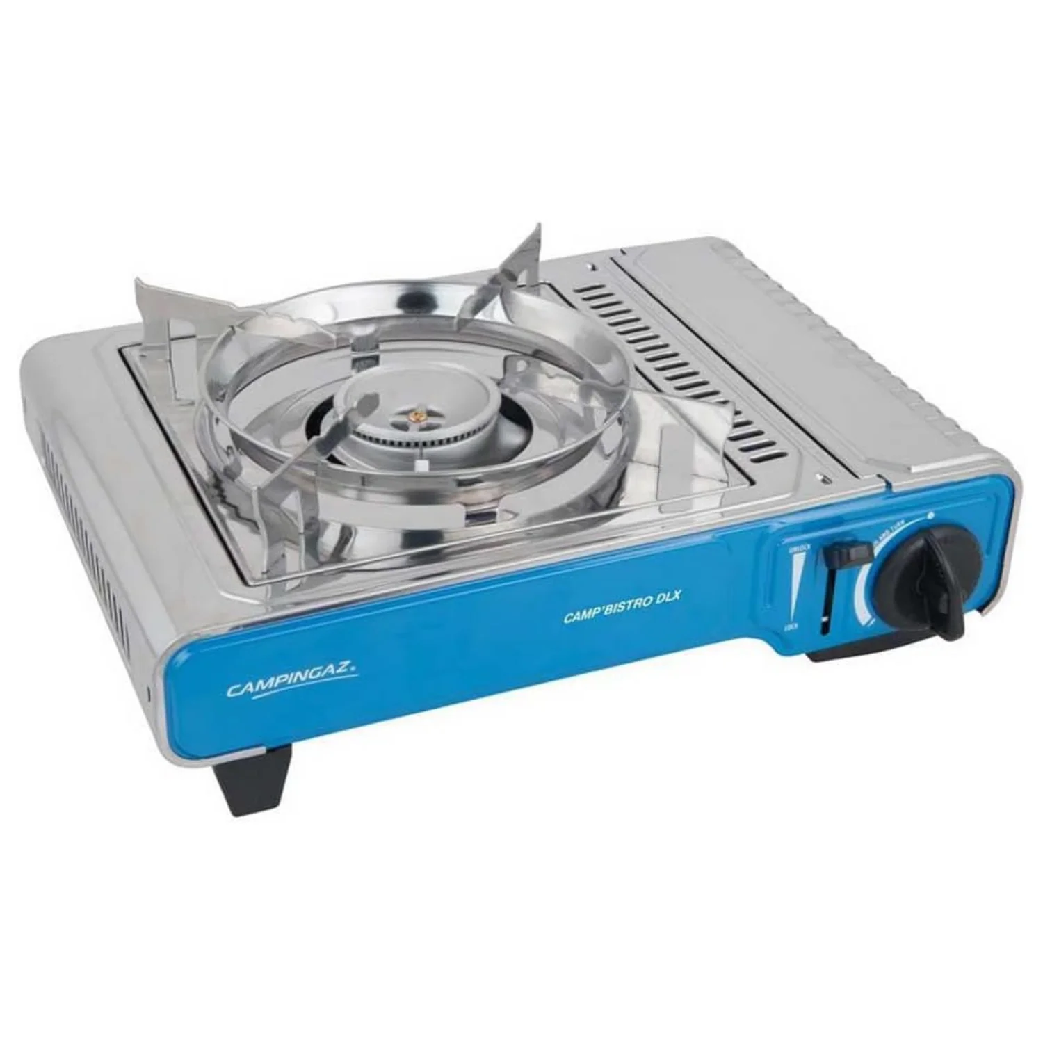 Orbegozo Campingaz Camp Bistro Dlx - Hornillo Cocina Quemador | Cartucho De Gas Cp 250 De Camping Compacto | Encendido Piezo | Protección Contra Sobrecalentamiento | Potencia 2.200 W | Acampadas, Cocinar En El