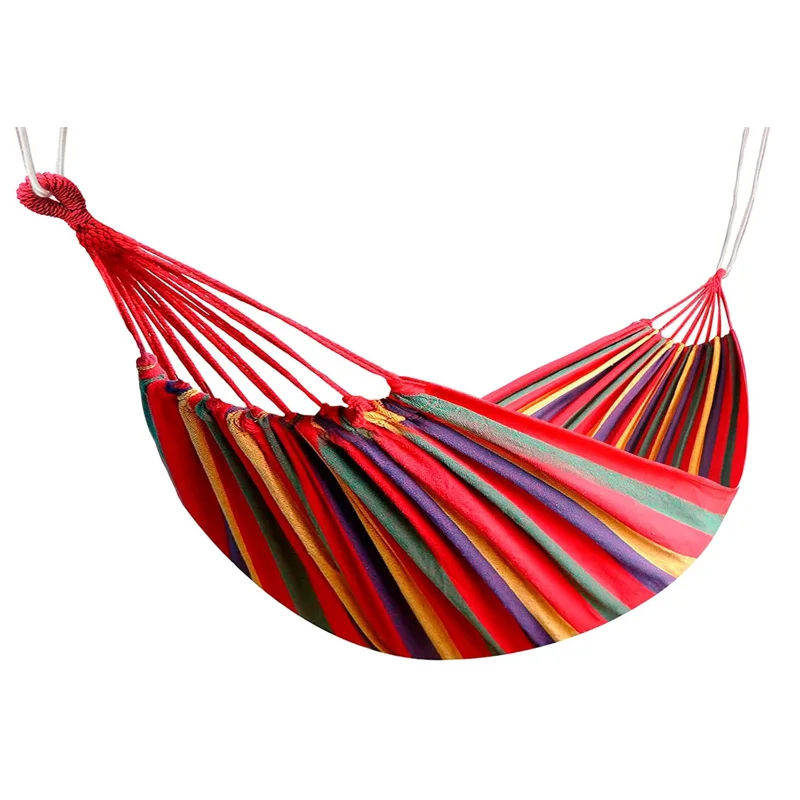 Hamaca colgante de algodón para camping y jardín, Hamaca jardín exterior, Medidas 200x100 cm, Hasta 200 kg de capacidad de carga, Con bolsa de Organizador
